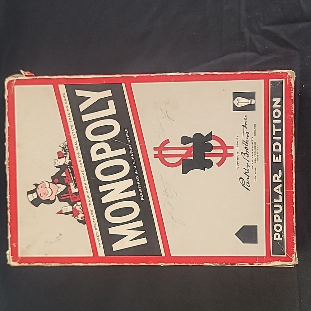 Vintage 1954 Monopoly Game - Popular Edition PARKER BROTHERS ; In Original Box